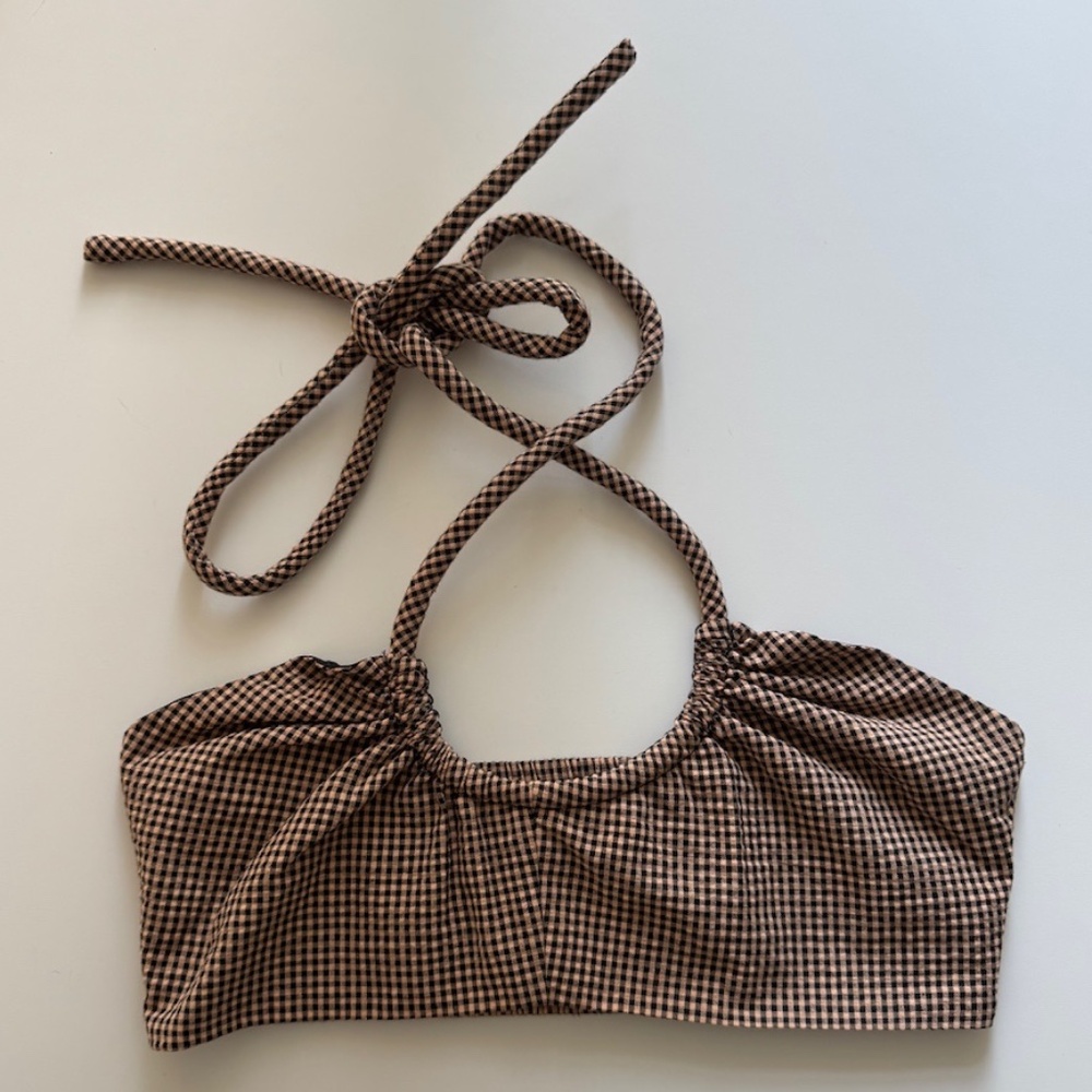 Proenza Schouler White Label Gingham Halter Bralette Top